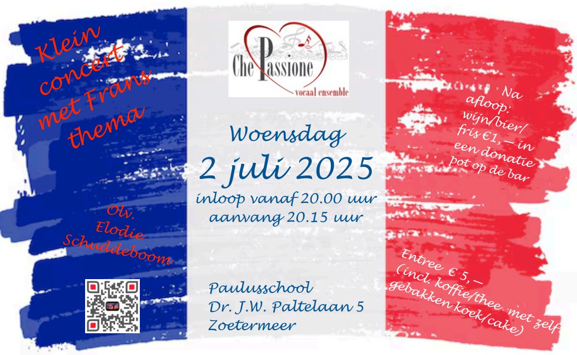 Aankondiging klein concert 2 juli 2025